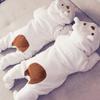 Newborn Bear Onesie Baby Fleece Jumpsuit Boys Girls Winter Colthes Kids Hooded Romper Outerwear (White, 3-6 Months) view 3