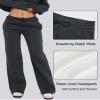 AROGONE Women Wide Leg Fleece Sweatpants Baggy High Waisted Sweat Pants Casual Drawstring Straight Leg Sweats with Pockets Dark Gray XL view 4