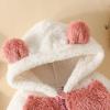 Newborn Baby Fleece Jumpsuit Girls Boys Hooded Rompers Bear Onesie Long Sleeve Zipper Snowsuit Fall (RD2, 0-3 Months) view 4