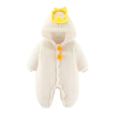 Fleece Bear Suit Baby Jumpsuit Winter Baby Girl Snowsuit Toddler Winter Clothes Infant Coat Jacket (White, 0-3 Months)