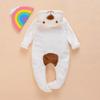 Bear Suit Baby Newborn Snowsuit Winter Hooded Footie Fleece Jumpsuit for Infant Bunting Bodysuit (White, 3-6 Months) view 4