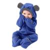 Bear Suit Newborn Baby Fleece Jumpsuit Hooded Pramsuit Winter Snowsuit for Infant Boys Girls Onesie (Blue, 0-3 Months) view 1