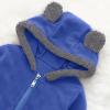 Bear Suit Newborn Baby Fleece Jumpsuit Hooded Pramsuit Winter Snowsuit for Infant Boys Girls Onesie (Blue, 0-3 Months) view 4
