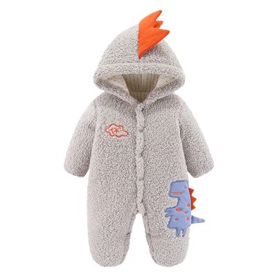 Bunny Snow Suit Baby Fleece Romper Zipper Coat Infant Newborn Girls Boys Warm Thick Snowsuit Hooded (Grey, 0-3 Months)