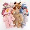 Bunny Snow Suit Baby Fleece Romper Zipper Coat Infant Newborn Girls Boys Warm Thick Snowsuit Hooded (Grey, 0-3 Months) view 2