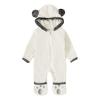 Newborn Baby Fleece Footed Jumpsuit Hooded Pramsuit Winter Snowsuit for Infant Boys Girls Bear (White, 0-3 Months) view 4