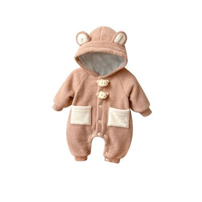 Baby Clothes Boys Girls Winter Snowsuit Cute Bear Suit Newborn Infant Coats Sherpa Hooded (Brown, 6-12 Months)