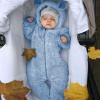 Baby Fleece Snowsuit Boy Girl Cute Bear Ear Hooded Jumpsuit Romper Zipper Winter Outfits Infant (Blue, 0-6 Months) view 2