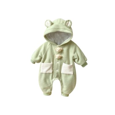 Baby Clothes Boys Girls Winter Snowsuit Cute Bear Suit Newborn Infant Coats Sherpa Hooded Bodysuits (Green, 3-6 Months)
