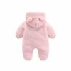 Newborn Baby Fleece Jumpsuit Zipper Hooded Romper Warm Snowsuit Outfits for Infant Cute Cozy Bear (White, 6-9 Months) view 3