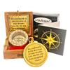 ALADEAN Brass Dream Navigator's COMPASS - Inspirational Graduation Gift, Encouragement Gift for Men, Son, Husband - Motivational, Christmas, Unique Office Decor - Greeting view 1