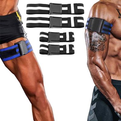 2 Pack Fitness Exercising Bands Strap Arm Muscle Training Bands Weightlifting Muscles Restriction Elastic Bands (Black [Black])