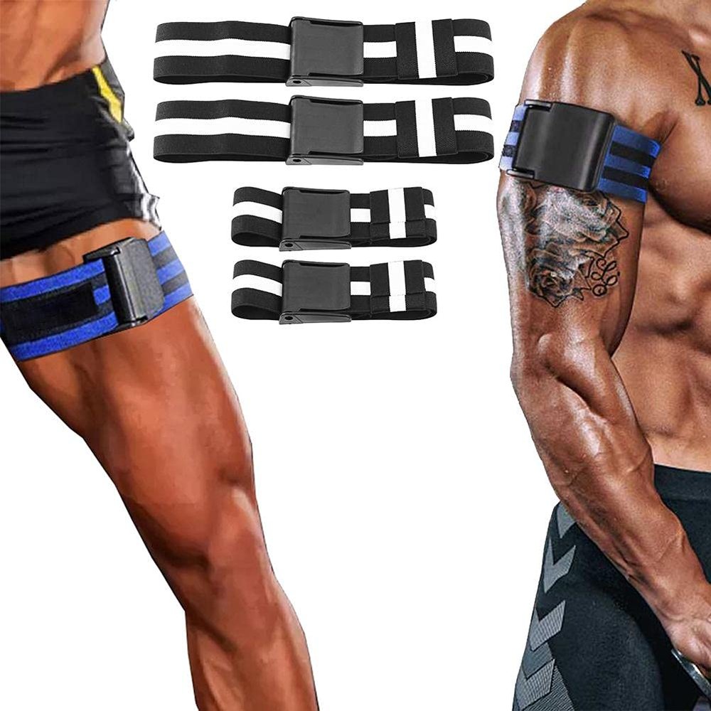 2 Pack Fitness Exercising Bands Strap Arm Muscle Training Bands Weightlifting Muscles Restriction Elastic Bands (Black [Black])