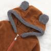 Bear Suit Newborn Baby Fleece Jumpsuit Hooded Pramsuit Winter Snowsuit for Infant Boys Girls (Brown, 6-12 Months) view 4