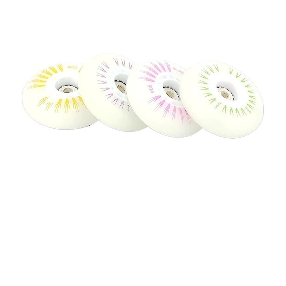 HDNSAUD Roller Skate Wheels 4pcs Inline Flash Roller Wheel 90A 60mm 64mm 68mm 70mm Wheel SEBA Skate Roller PU Wheels(4pc 70mm White)
