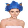 BC GOODS BY Women's Spiked Blue Cosplay Hedgehog Wig with Ears - Short Curly Wigs for Women Cosplay Party - Blue view 1