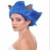 BC GOODS BY Women's Spiked Blue Cosplay Hedgehog Wig with Ears - Short Curly Wigs for Women Cosplay Party - Blue view 2