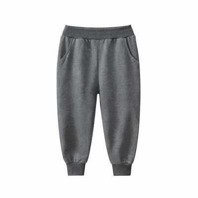 Cotton Solid Color Sweatpants for Boys Girls Elastic Waist Pull On Casual Jogger Pants Kid (Dark Gray, 3-4 Years)