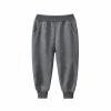 Cotton Solid Color Sweatpants for Boys Girls Elastic Waist Pull On Casual Jogger Pants Kid (Dark Gray, 3-4 Years) view 1
