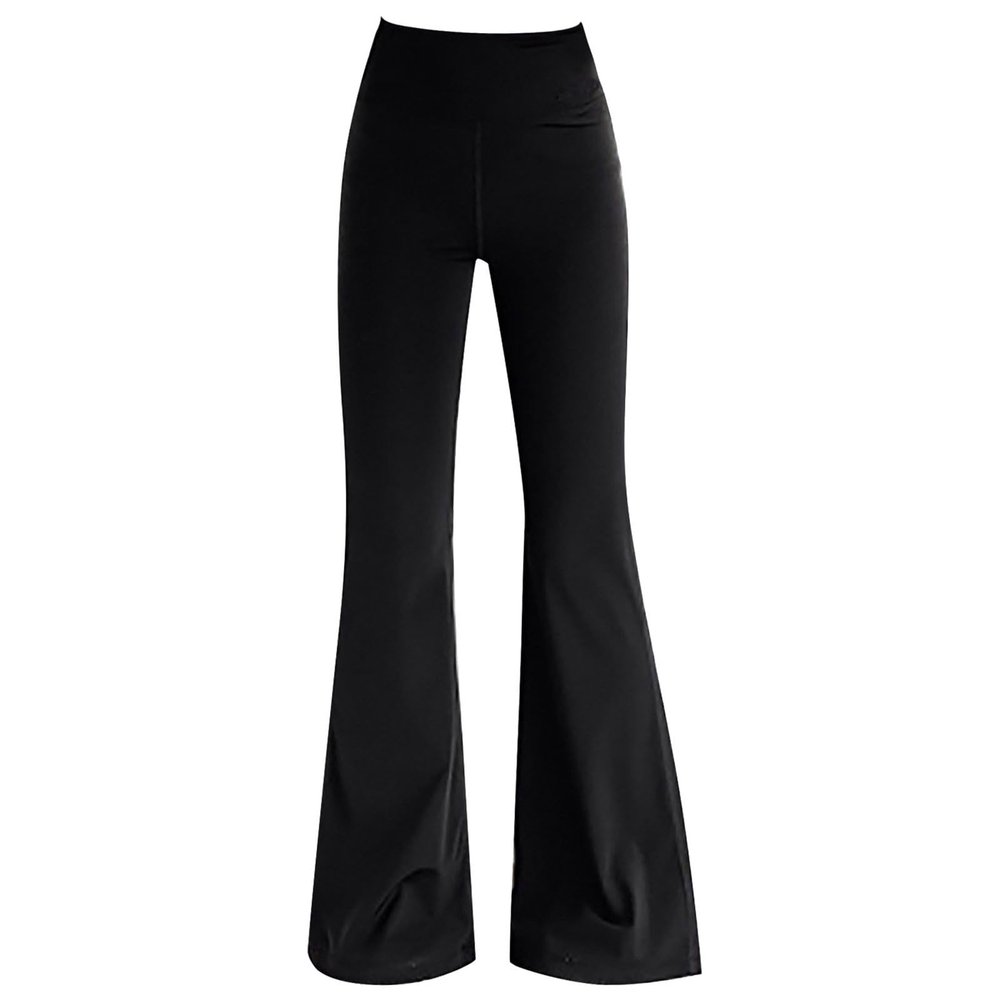 Teen Girls Bell Bottoms Flare Leg Pants Dressy Uiform Casual Summer Slimming Black Stretch High (Black, 12-13 Years)