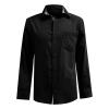 Button Down Linen Shirts for Men Casual Long Sleeve Cotton Beach Shirts Regular Fit Business Dress Shirts (Medium,Black)
