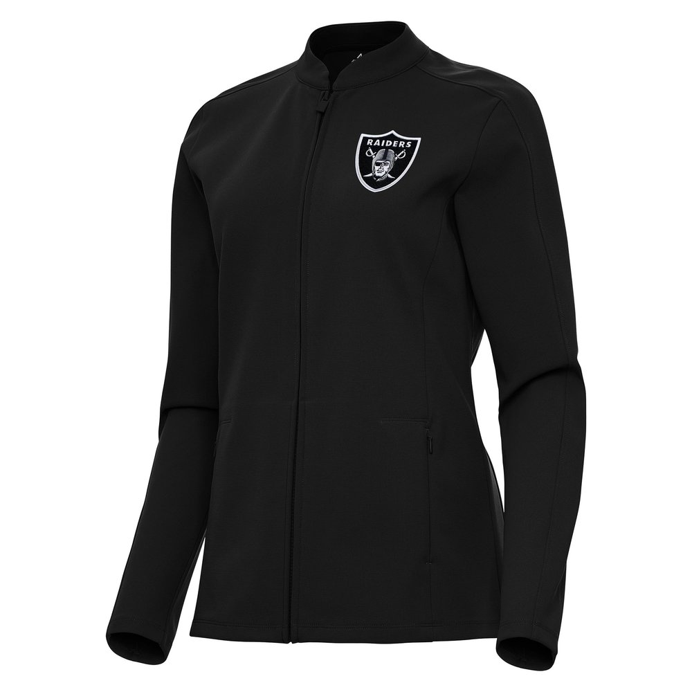 Antigua Women's Black Las Vegas Raiders Regard Full-Zip Jacket