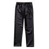 Toddler Kids Faux Leather Straight Wide Leg Pants Baggy Trousers with Pockets Ankle Length Stretchy (Black, 8-10 Years) view 1