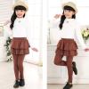 Baby Kids Girls Ruffle Skirts Leggings Tights Toddler Footless Cotton Solid Color Stretch Yoga (Coffee, 18-24 Months) view 2