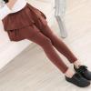 Baby Kids Girls Ruffle Skirts Leggings Tights Toddler Footless Cotton Solid Color Stretch Yoga (Coffee, 18-24 Months) view 3