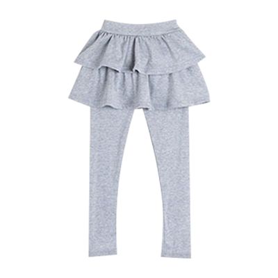 Baby Kids Girls Ruffle Skirts Leggings Tights Toddler Footless Cotton Solid Color Stretch Yoga (GY1, 18-24 Months)