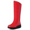SACFOF Women's Winter Snow Boots Warm Thick Sole Mid Calf Boots Waterproof Rain Fur Lined Platform Winter Wedge Boots view 1