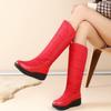SACFOF Women's Winter Snow Boots Warm Thick Sole Mid Calf Boots Waterproof Rain Fur Lined Platform Winter Wedge Boots view 4