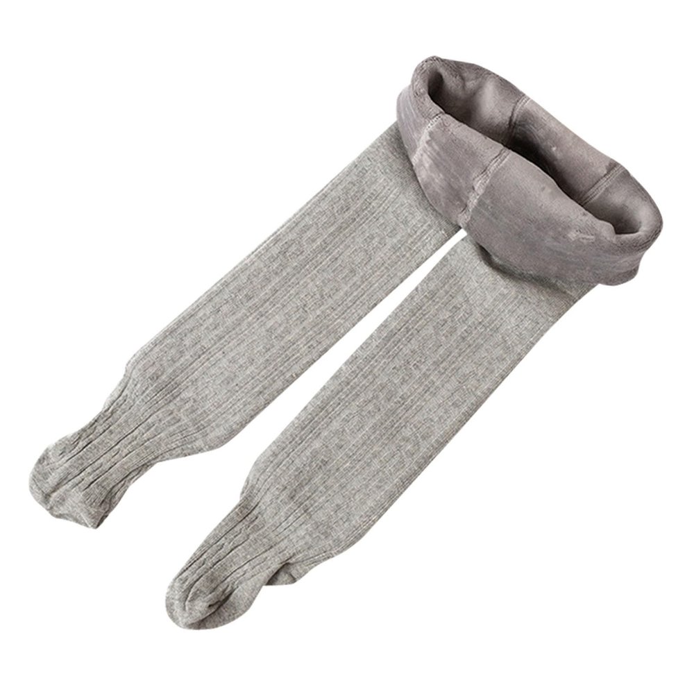 Baby Fleece Lined Winter Leggings Toddler Infant Footie Basic Full Length Stretchy Thermal Fall (Grey, 0-6 Months)