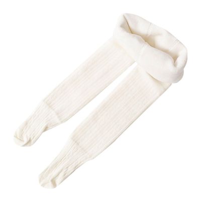 Baby Fleece Lined Winter Leggings Toddler Infant Footie Basic Full Length Stretchy Thermal Fall (White, 12-24 Months)