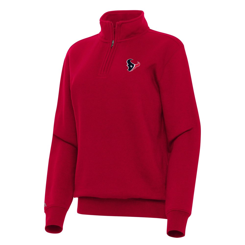 Antigua Women's Red Houston Texans Victory Quarter-Zip Top