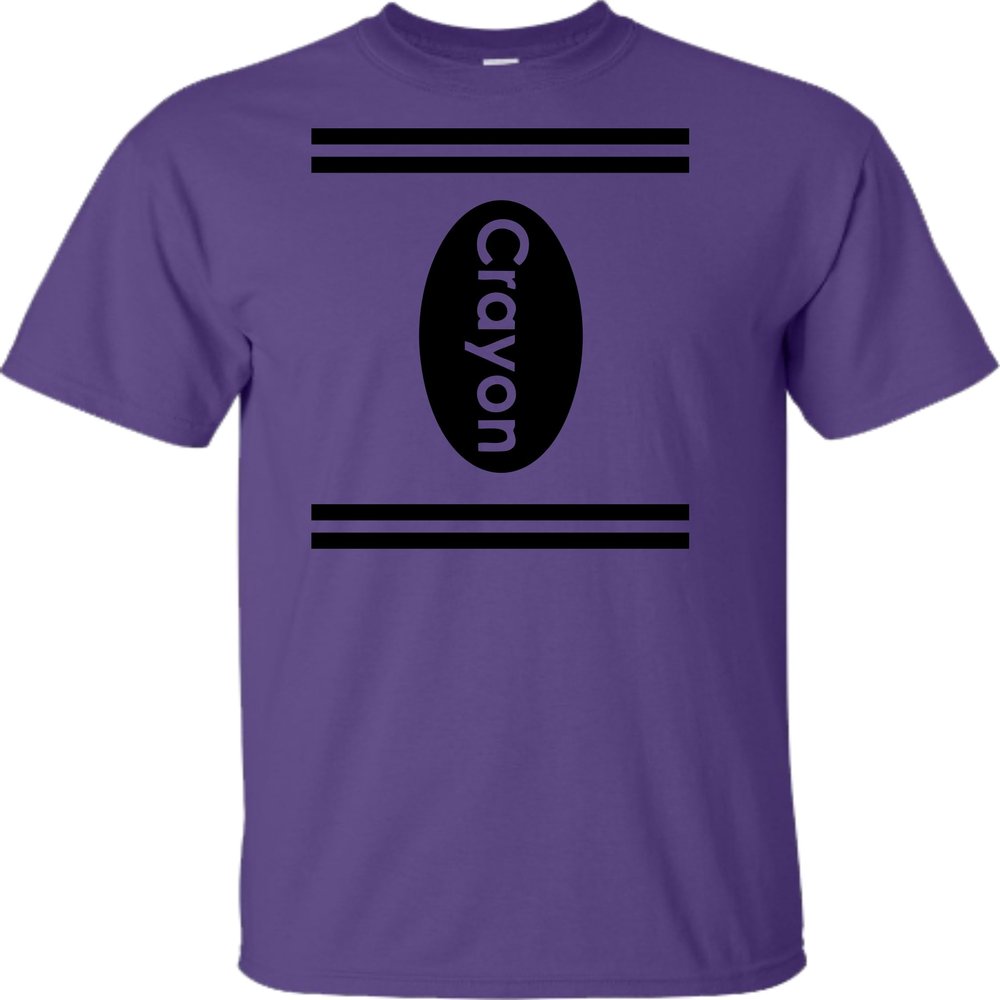 4X-Large Purple Mens Crayon Costume with Many Color Choices T-Shirt