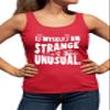 Medium Red Women Fitted I Myself Am Strange & Unusual Halloween Sleeveless Tank Top T-Shirt view 1