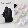 EPEIUS Baby Lace Socks Newborn Girl Eyelet Ruffle Socks Infant Toddler Dress Crew Sox 0-6/6-12/12-24 Months Black 3 Pack XS view 2