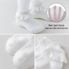 EPEIUS Baby Lace Socks Newborn Girl Eyelet Ruffle Socks Infant Toddler Dress Crew Sox 0-6/6-12/12-24 Months Black 3 Pack XS view 4
