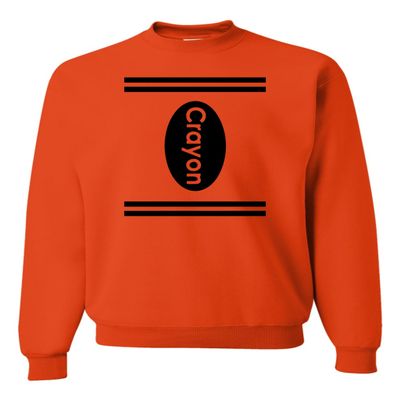 Go All Out Large Orange Mens Crayon Costume With Many Color Choices Sweatshirt Crewneck