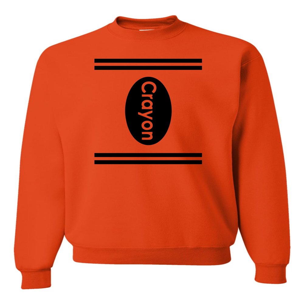 Go All Out Large Orange Mens Crayon Costume With Many Color Choices Sweatshirt Crewneck