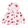 Kids Baby Toddler Girls Strawberry Print Spring Fall Outerwear Windbreaker Zipper Hooded Jackets (Pink, 6-12 Months) view 1
