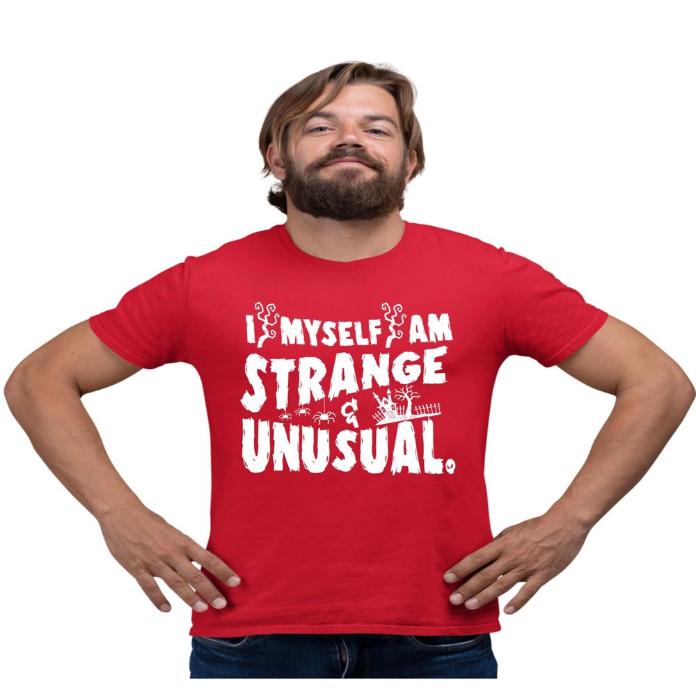 4X-Large Red Mens I Myself Am Strange & Unusual Halloween T-Shirt
