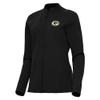 Antigua Women's Black Green Bay Packers Regard Full-Zip Jacket view 1