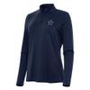 Antigua Women's Navy Dallas Cowboys Reprocess Quarter-Zip Top view 1