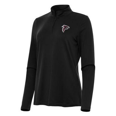 Antigua Women's Black Atlanta Falcons Reprocess Quarter-Zip Top