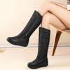 SACFOF Women's Winter Snow Boots Warm Thick Sole Mid Calf Boots Waterproof Rain Fur Lined Platform Winter Wedge Boots view 2