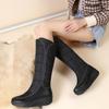 SACFOF Women's Winter Snow Boots Warm Thick Sole Mid Calf Boots Waterproof Rain Fur Lined Platform Winter Wedge Boots view 3