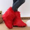 Women's Furry Faux Fur Boots Winter Shoes Fashion Fluffy Warm Snow Boots Mid-Calf Comfortable Outdoor Flat Short Boots view 4