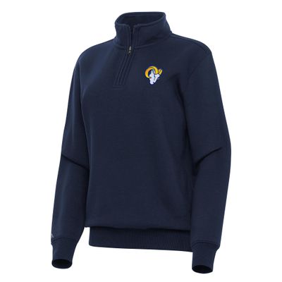 Antigua Women's Navy Los Angeles Rams Victory Quarter-Zip Top